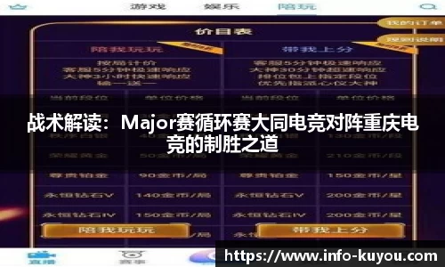 战术解读：Major赛循环赛大同电竞对阵重庆电竞的制胜之道